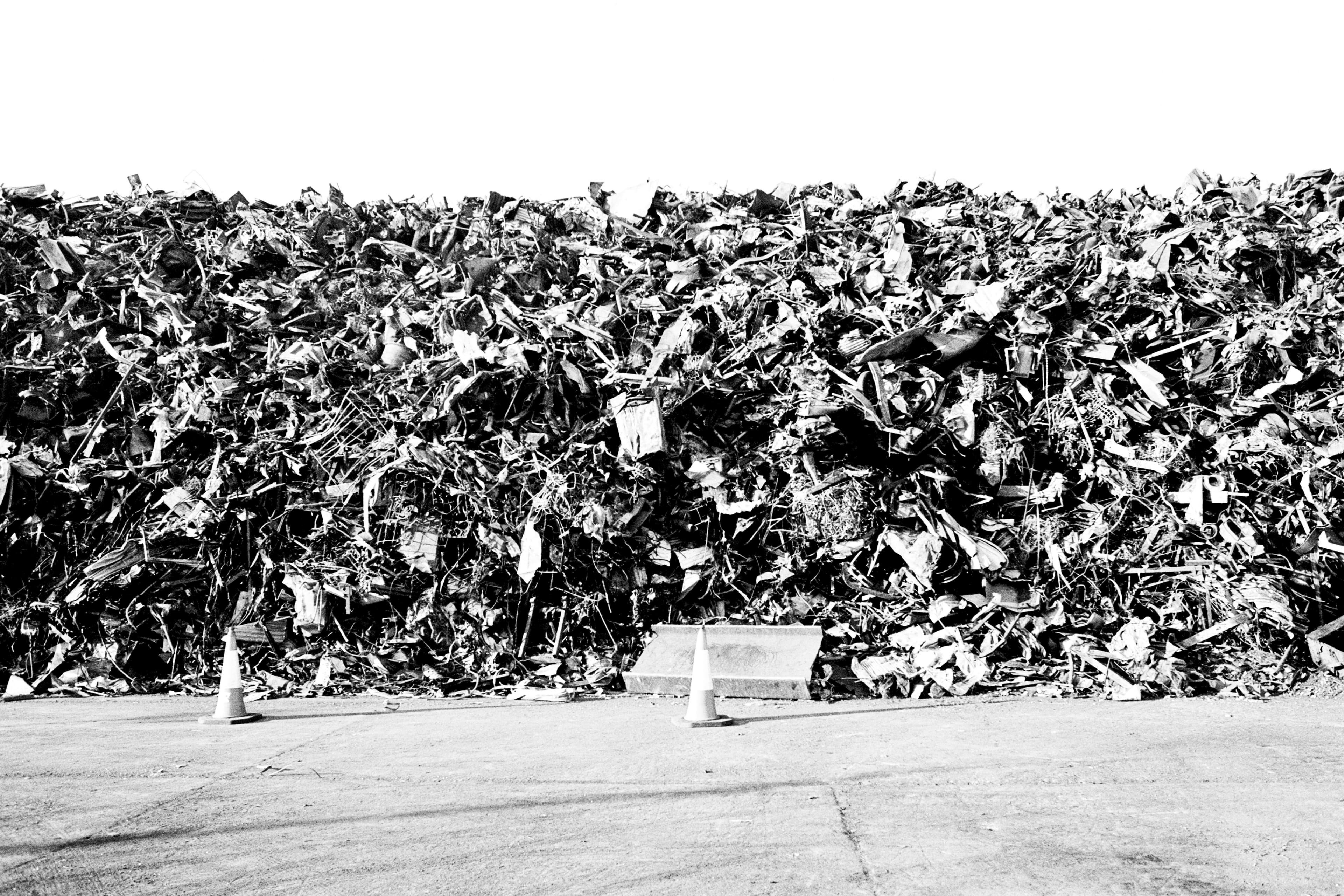 Sorted copper and aluminum scrap ready for weighing